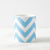 Baby Blauw en Wit Grote Horiz. Chevron Patroon Koffiemok (Center)