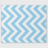 Baby Blauw en Wit Grote Verticale Chevron Strepen Cadeaupapier (Vlak)