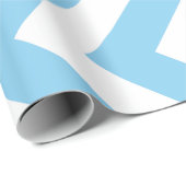 Baby Blauw en Wit Grote Verticale Chevron Strepen Cadeaupapier (Rol Hoek)