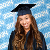 Baby blauw en wit klasse van elk jaar Afstuderen Wandkleed