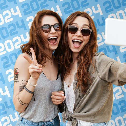 Baby blauw en wit klasse van elk jaar Afstuderen Wandkleed