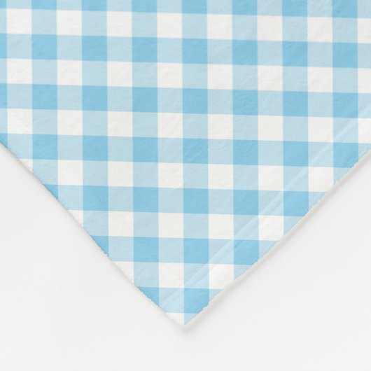 Baby Blauw en Wit Kleine Diagonaal Gingham Checks Fleece Deken (Hoek)