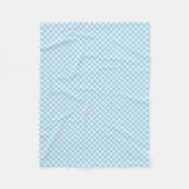 Baby Blauw en Wit Kleine Diagonaal Gingham Checks Fleece Deken (Voorkant)