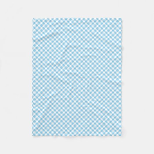 Baby Blauw en Wit Kleine Diagonaal Gingham Checks Fleece Deken (Voorkant)