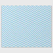 Baby Blauw en Wit Kleine Grootte Chevron Strepen Cadeaupapier (Vlak)