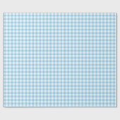Baby Blauw en Wit Kleine Grootte Gingham Checks Cadeaupapier (Vlak)