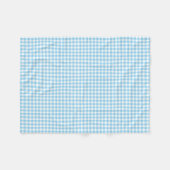 Baby Blauw en Wit Kleine Grootte Gingham Checks Fleece Deken (Voorkant (Horizontaal))