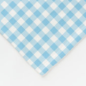 Baby Blauw en Wit Kleine Grootte Gingham Checks Fleece Deken (Hoek)