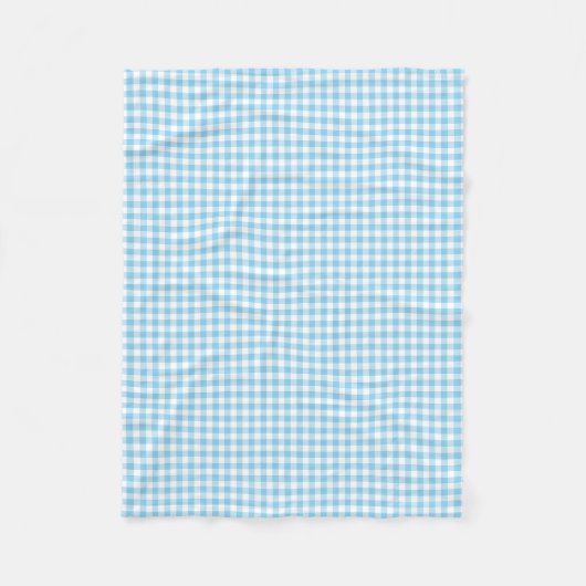 Baby Blauw en Wit Kleine Grootte Gingham Checks Fleece Deken (Voorkant)