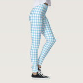 Baby Blauw en Wit Kleine Grootte Gingham Checks Leggings (Rechts)