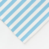 Baby Blauw en Wit Kleine Grootte Horizontale Strep Fleece Deken (Hoek)