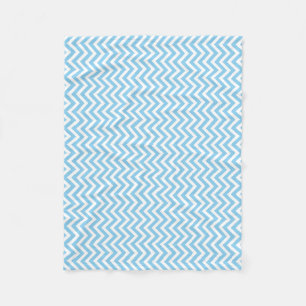 Baby Blauw en Wit Kleine Grootte Verticale Chevron Fleece Deken