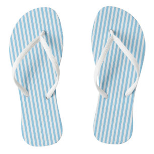 Baby Blauw en Wit Kleine Grootte Verticale Strepen Teenslippers