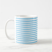 Baby Blauw en Wit Kleine Horiz. Streepjespatroon Koffiemok (Links)
