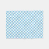 Baby Blauw en Wit Medium Diagonal Gingham Checks Fleece Deken (Voorkant (Horizontaal))