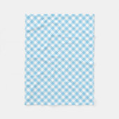 Baby Blauw en Wit Medium Diagonal Gingham Checks Fleece Deken (Voorkant)