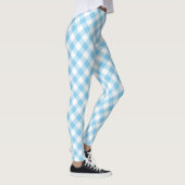 Baby Blauw en Wit Medium Diagonal Gingham Checks Leggings (Rechts)