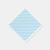 Baby Blauw en Wit Medium Diagonale Strepen Papier Servet (Hoek)