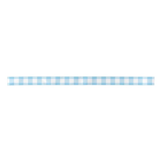 Baby Blauw en Wit Medium Gingham Checks Lint (Voorkant)