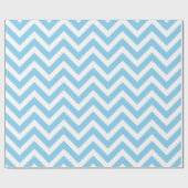 Baby Blauw en Wit Medium Size Chevron Stripes Cadeaupapier (Vlak)