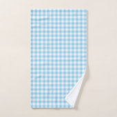 Baby Blauw en Wit Medium Size Gingham Checks Bad Handdoek (Handdoek)