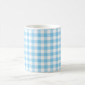Baby Blauw en Wit Medium Size Gingham Checks Koffiemok (Center)