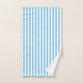 Baby Blauw en Wit Medium Size Verticale Stripes Bad Handdoek (Handdoek)