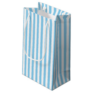 Baby Blauw en Wit Medium Size Verticale Stripes Klein Cadeauzakje