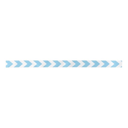 Baby Blauw en Wit Medium Verticaal Chevron Lint (Voorkant)