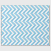 Baby Blauw en Wit Medium Verticale Chevron Cadeaupapier (Vlak)