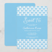 Baby blauw en wit puzzel geruit zoet 16 kaart (Voorkant / Achterkant)