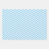 Baby Blauw en Wit Verschillende Maten Chevron Inpakpapier Vel (Voorkant 3)