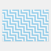 Baby Blauw en Wit Verschillende Maten Diag. Chevro Inpakpapier Vel (Voorkant 2)