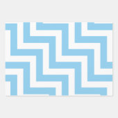 Baby Blauw en Wit Verschillende Maten Diag. Chevro Inpakpapier Vel (Voorkant)