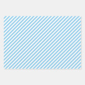 Baby Blauw en Wit Verschillende Maten Diag. Stripe Inpakpapier Vel (Voorkant 3)