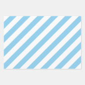 Baby Blauw en Wit Verschillende Maten Diag. Stripe Inpakpapier Vel (Voorkant)