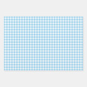 Baby Blauw en Wit Verschillende Maten Gingham Chec Inpakpapier Vel (Voorkant 3)