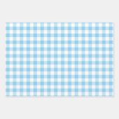 Baby Blauw en Wit Verschillende Maten Gingham Chec Inpakpapier Vel (Voorkant 2)