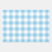 Baby Blauw en Wit Verschillende Maten Gingham Chec Inpakpapier Vel (Voorkant)