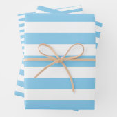 Baby Blauw en Wit Verschillende Maten Horiz. Strip Inpakpapier Vel (In situ)