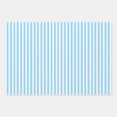 Baby Blauw en Wit Verschillende Maten Vert. Stripe Inpakpapier Vel (Voorkant 3)