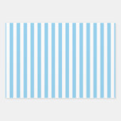 Baby Blauw en Wit Verschillende Maten Vert. Stripe Inpakpapier Vel (Voorkant 2)
