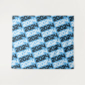 Baby Blauw en Zwart Afstuderen Achtergrond Wandkleed (Voorkant (horizontaal))