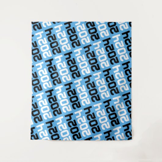 Baby Blauw en Zwart Afstuderen Achtergrond Wandkleed (Voorkant)