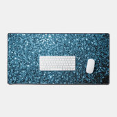 Baby blauw faux glitter schittert bureaumat (Keyboard & Muis)