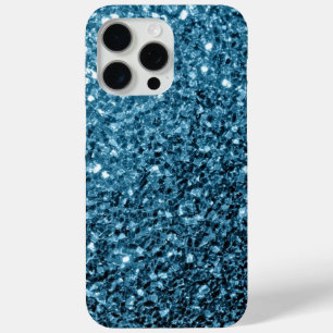 Baby blauw faux glitter schittert iPhone 15 pro max hoesje
