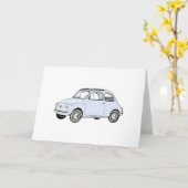 Baby Blauw Fiat 500 de Stijl die van het Potlood Kaart (Gele Bloem)