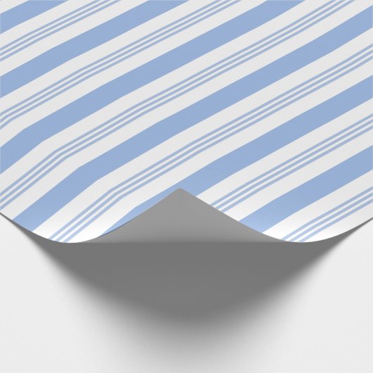 Baby Blauw Gestreepte Wrapping Paper Roll Cadeaupapier (Hoek)