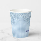 Baby Blauw Glitter & Folie Trouwpapier Cups Papieren Bekers (Rechts)