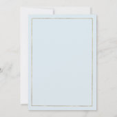 Baby blauw goud glitter pioen bloemen bruiloft kaart (Achterkant)